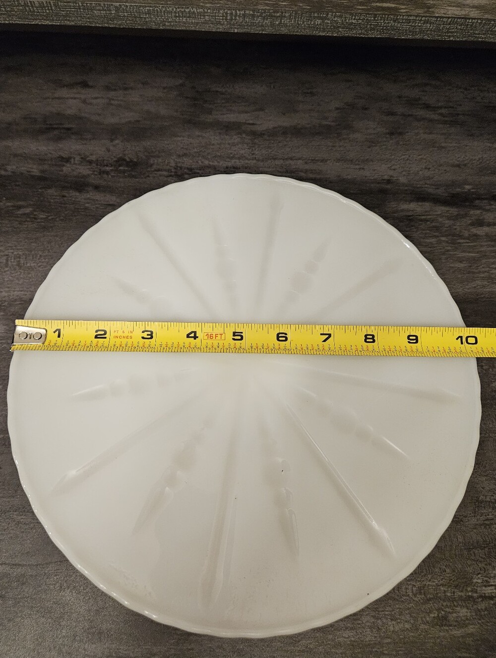 Vintage Anchor Hocking Starburst White Milk Glass Pedestal Cake Stand - Picture 10 of 10